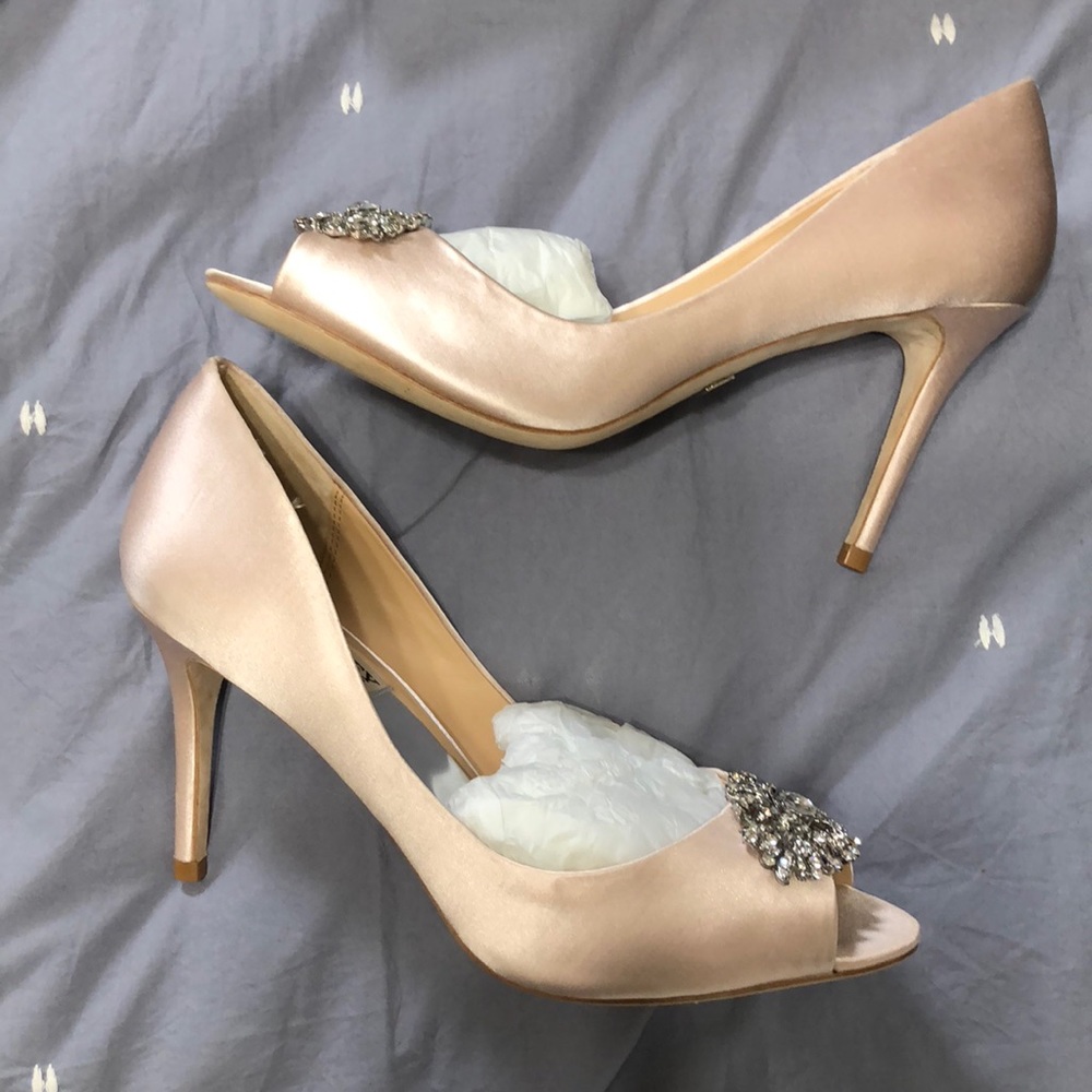 Badgley Mischka blush heels new in box